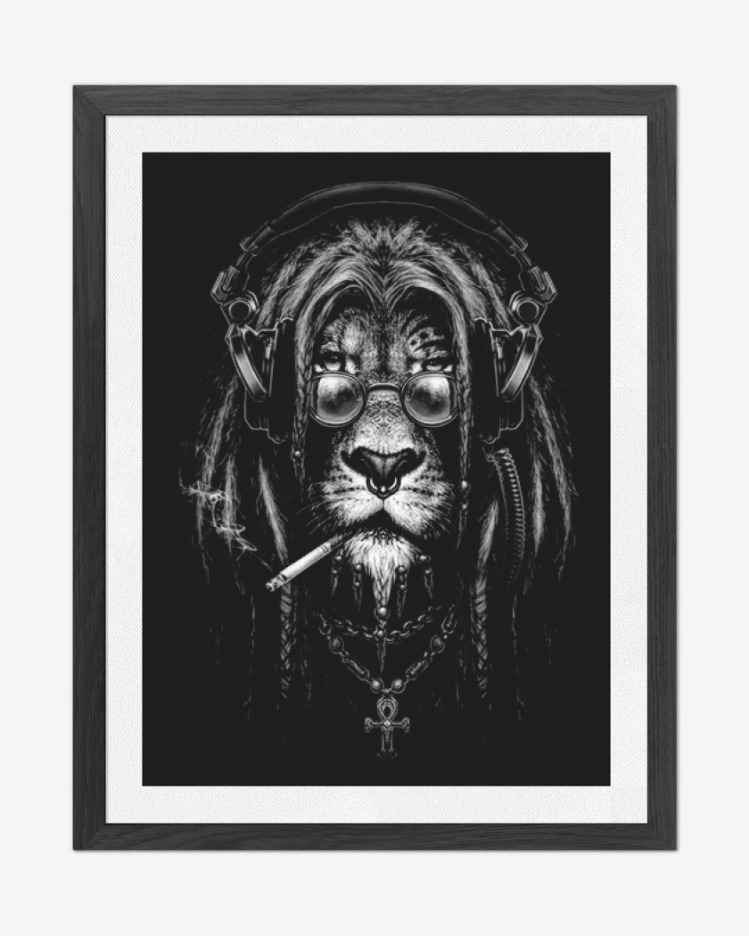 Cuadro decorativo Negro de Leon Rasta 