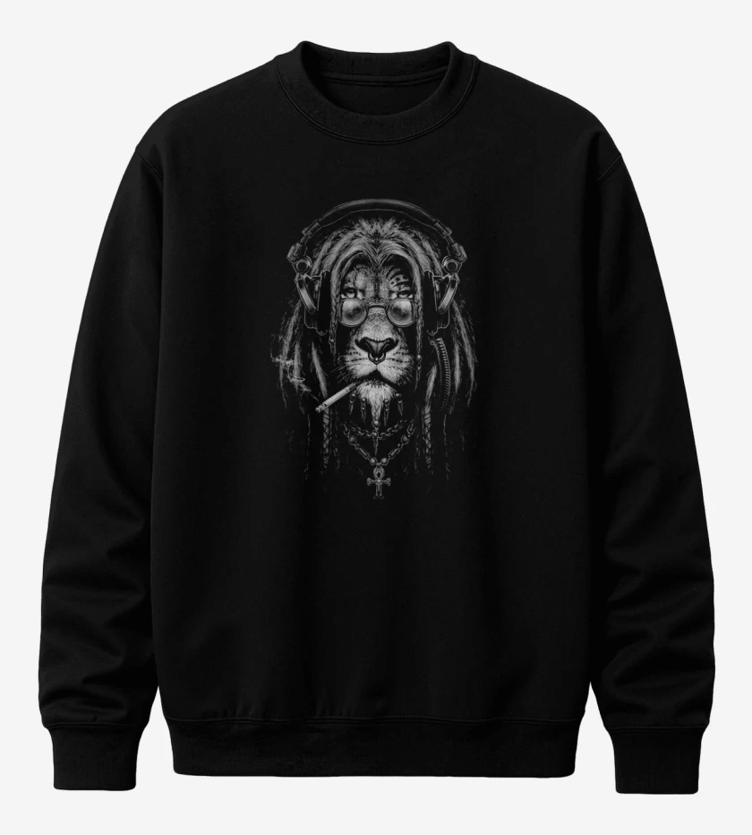 Poleron polo Negro de Leon Rasta 