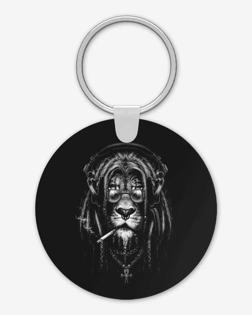 Llavero Negro de Leon Rasta 