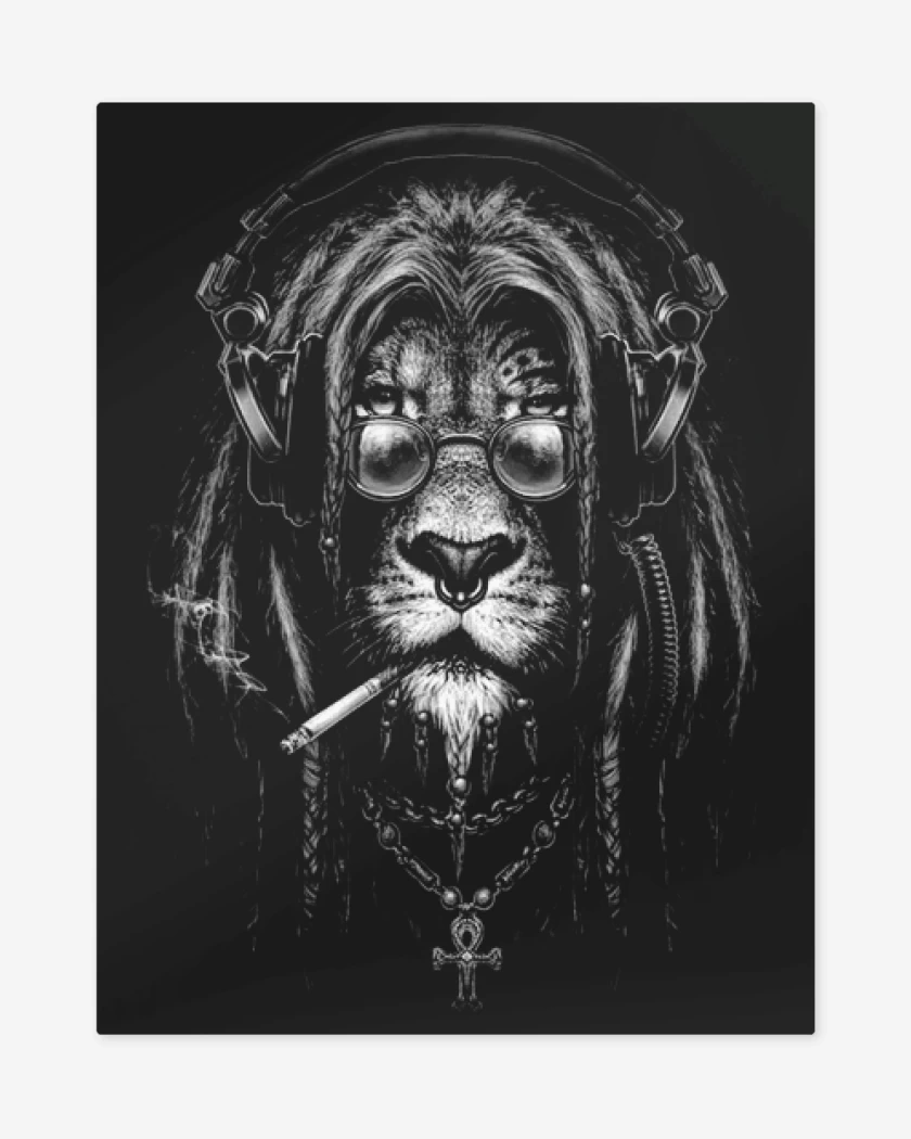 Print metalico Negro de Leon Rasta 