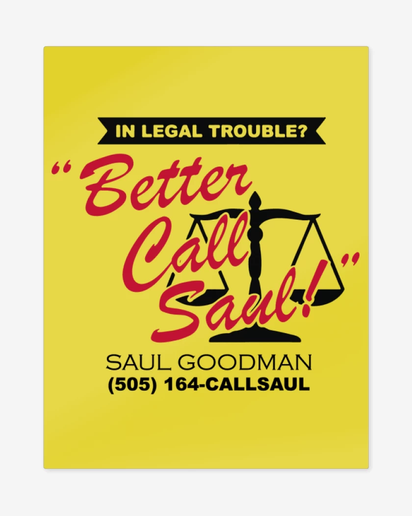 Print metalico Amarillo de Better Call Saul!
