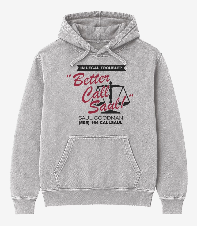 Poleron Canguro Acid Wash Gris Melange de Better Call Saul!
