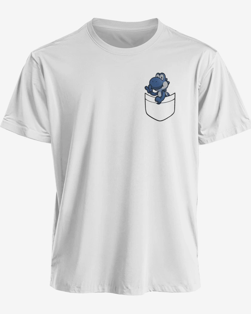 Polera Yoshi de bolsillo azul