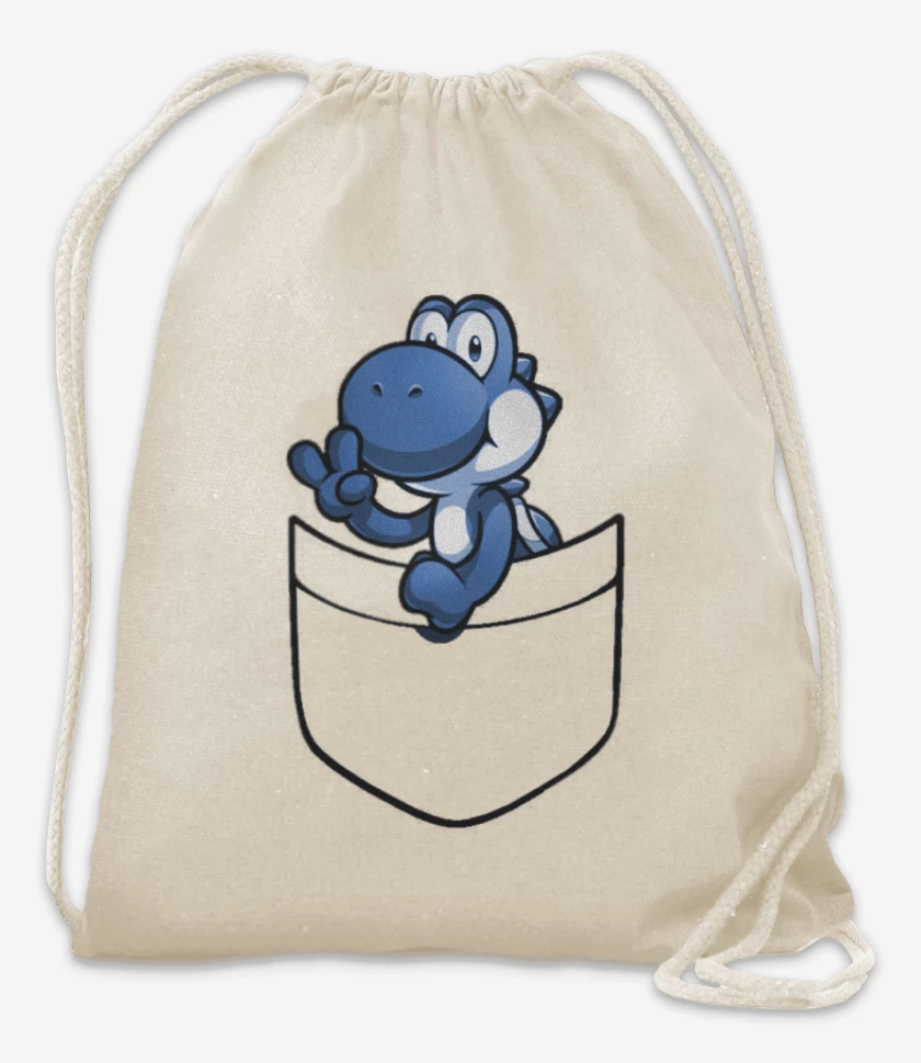 Mochila Blanco de Yoshi de bolsillo azul