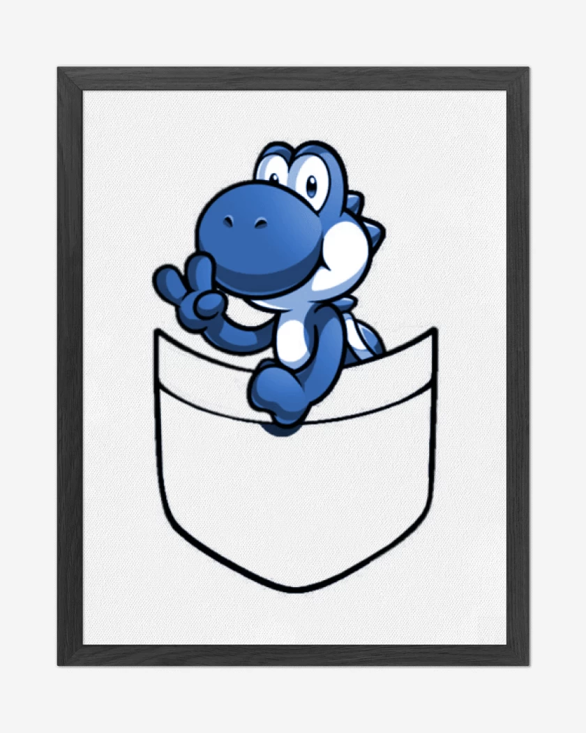 Cuadro decorativo Blanco de Yoshi de bolsillo azul
