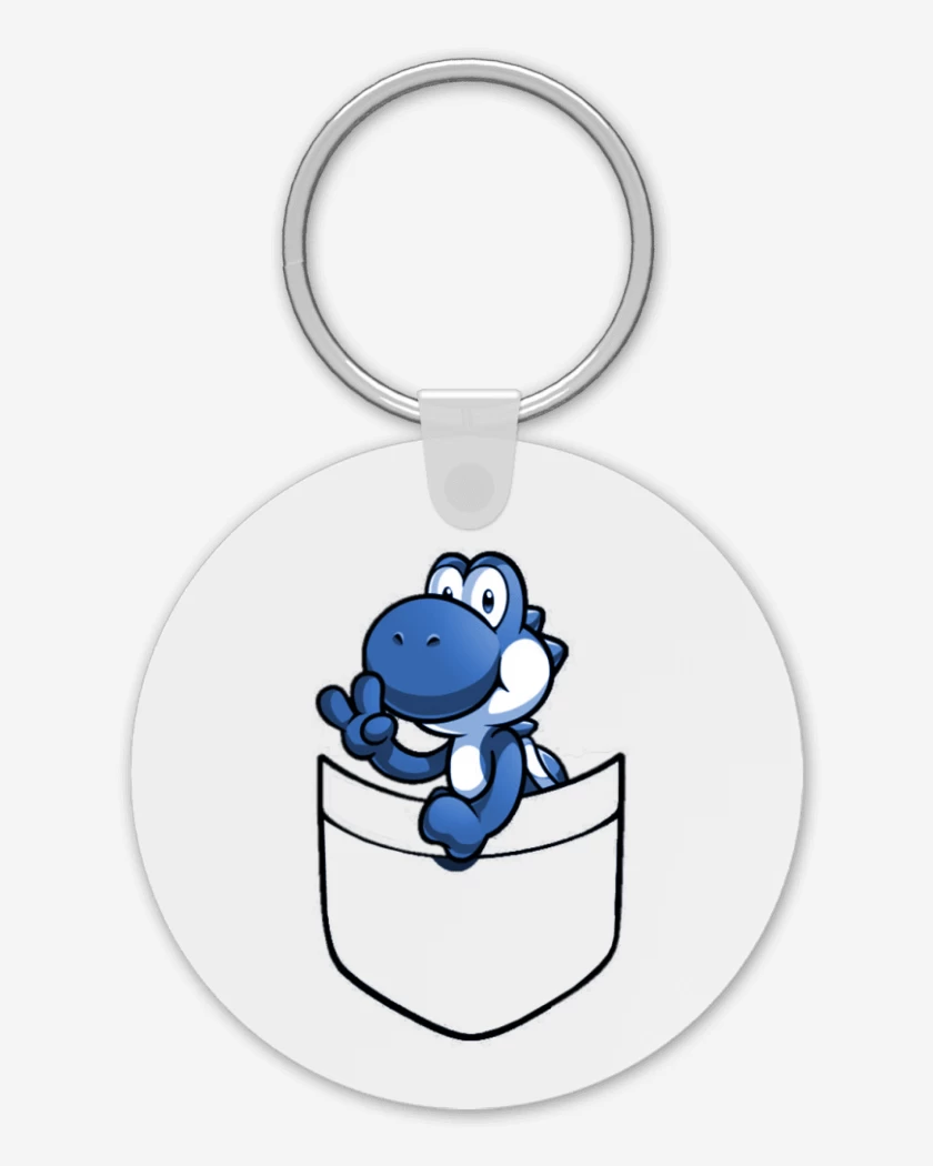 Llavero Blanco de Yoshi de bolsillo azul