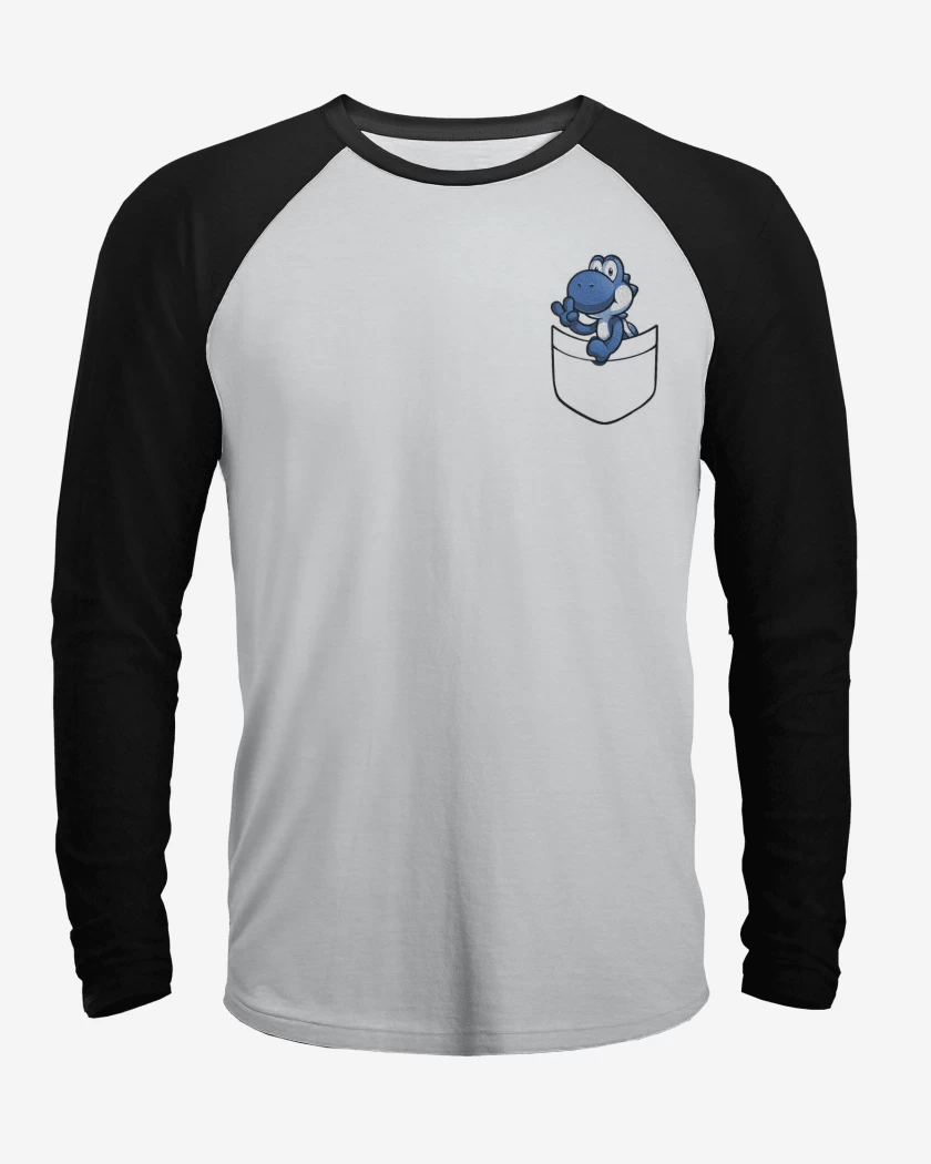 Polera Raglan Yoshi de bolsillo azul