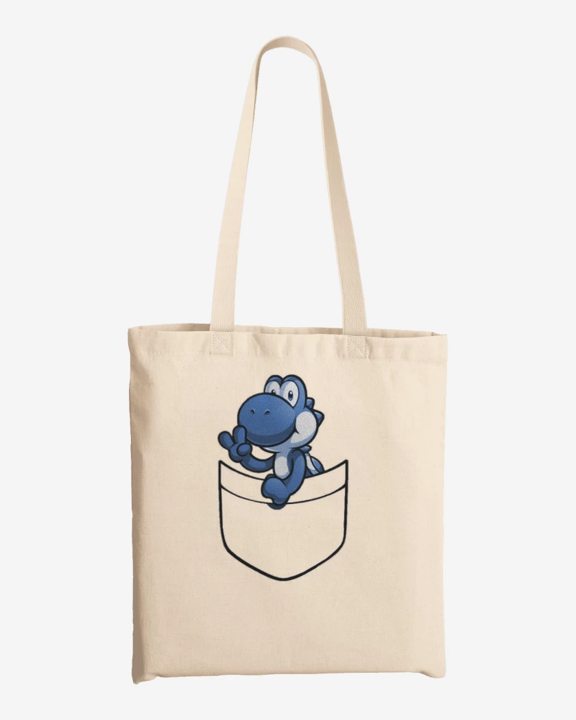 Totebag Yoshi de bolsillo azul
