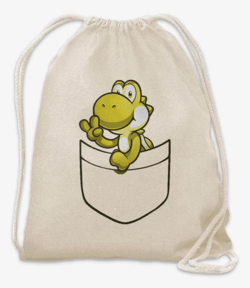 Mochila Blanco de Yoshi de bolsillo amarillo