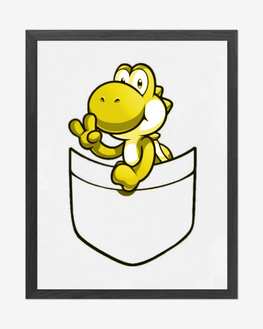 Cuadro decorativo Blanco de Yoshi de bolsillo amarillo