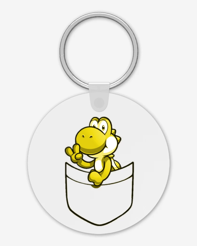 Llavero Blanco de Yoshi de bolsillo amarillo