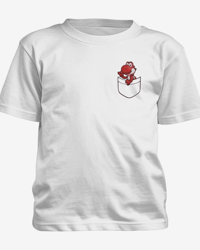 Polera de niño Blanco de Yoshi de bolsillo rojo