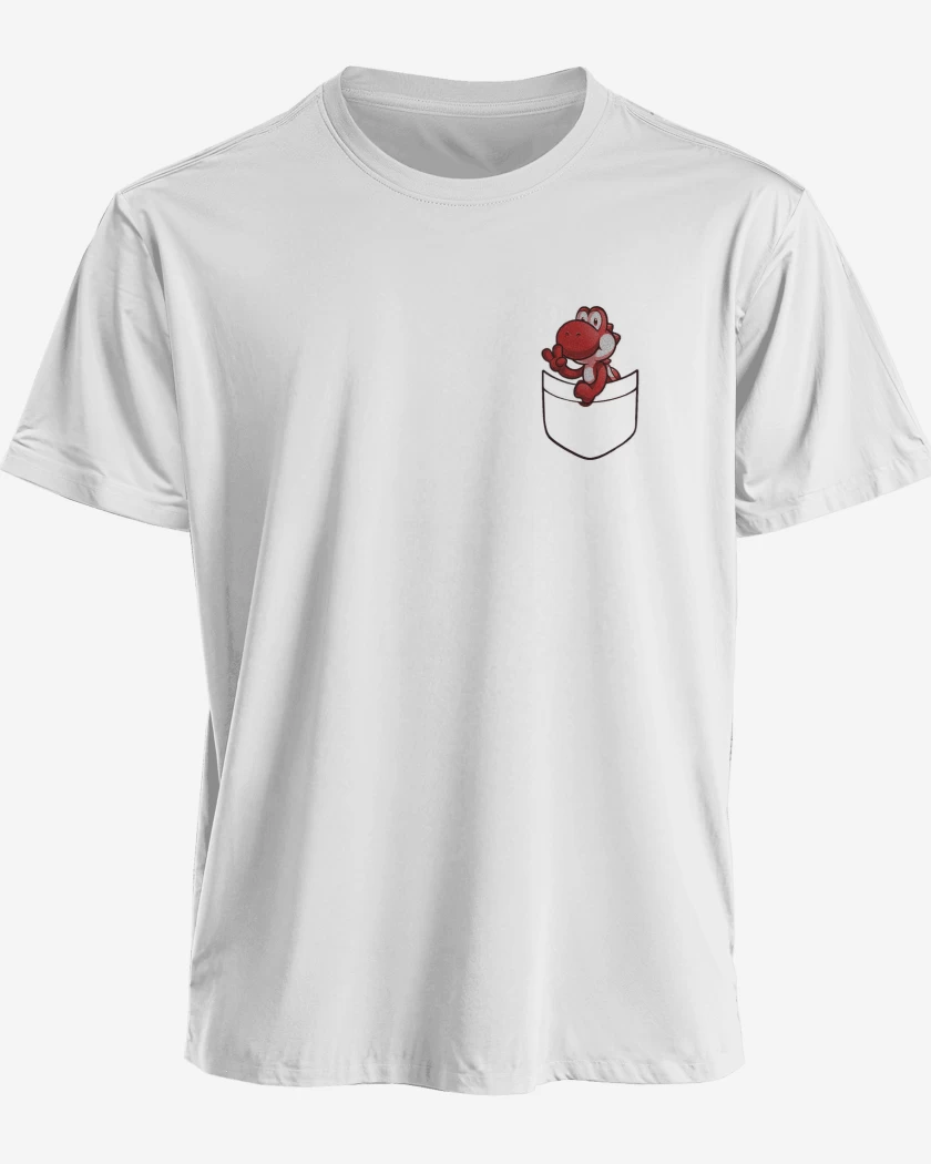 Polera Yoshi de bolsillo rojo