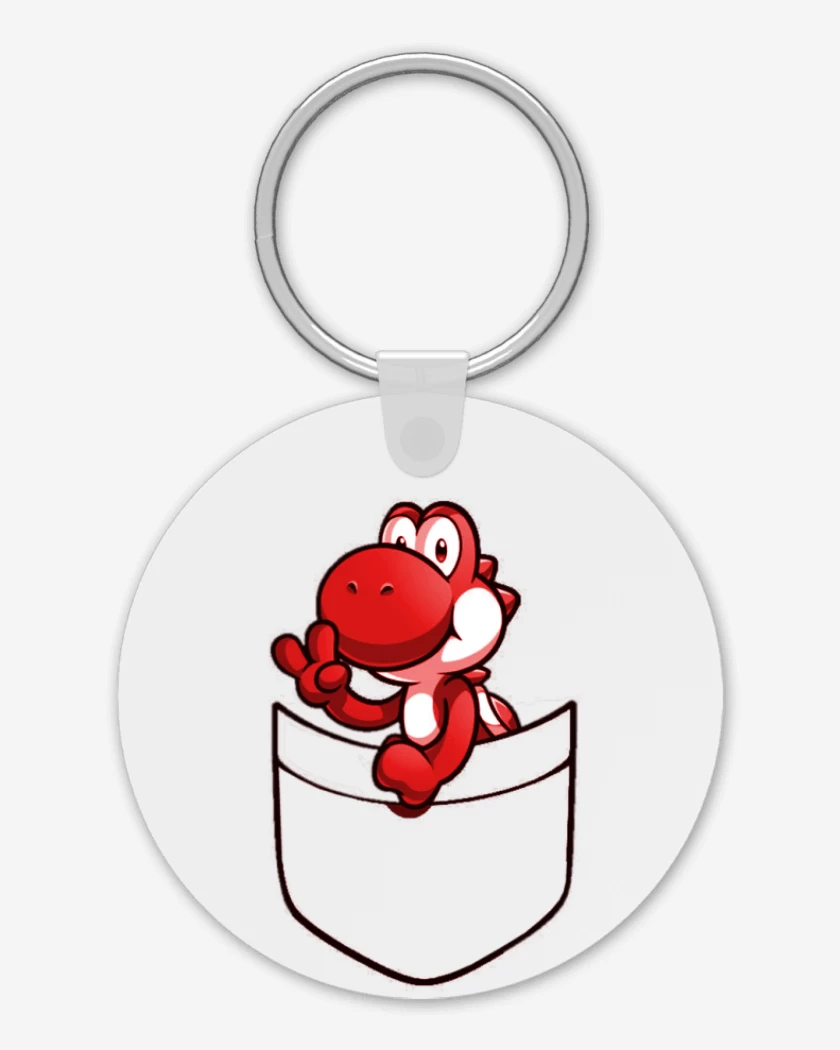 Llavero Blanco de Yoshi de bolsillo rojo