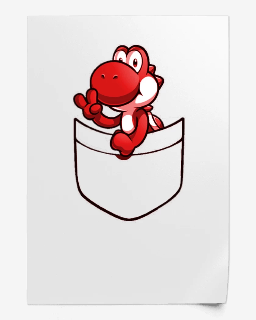 Print Blanco de Yoshi de bolsillo rojo