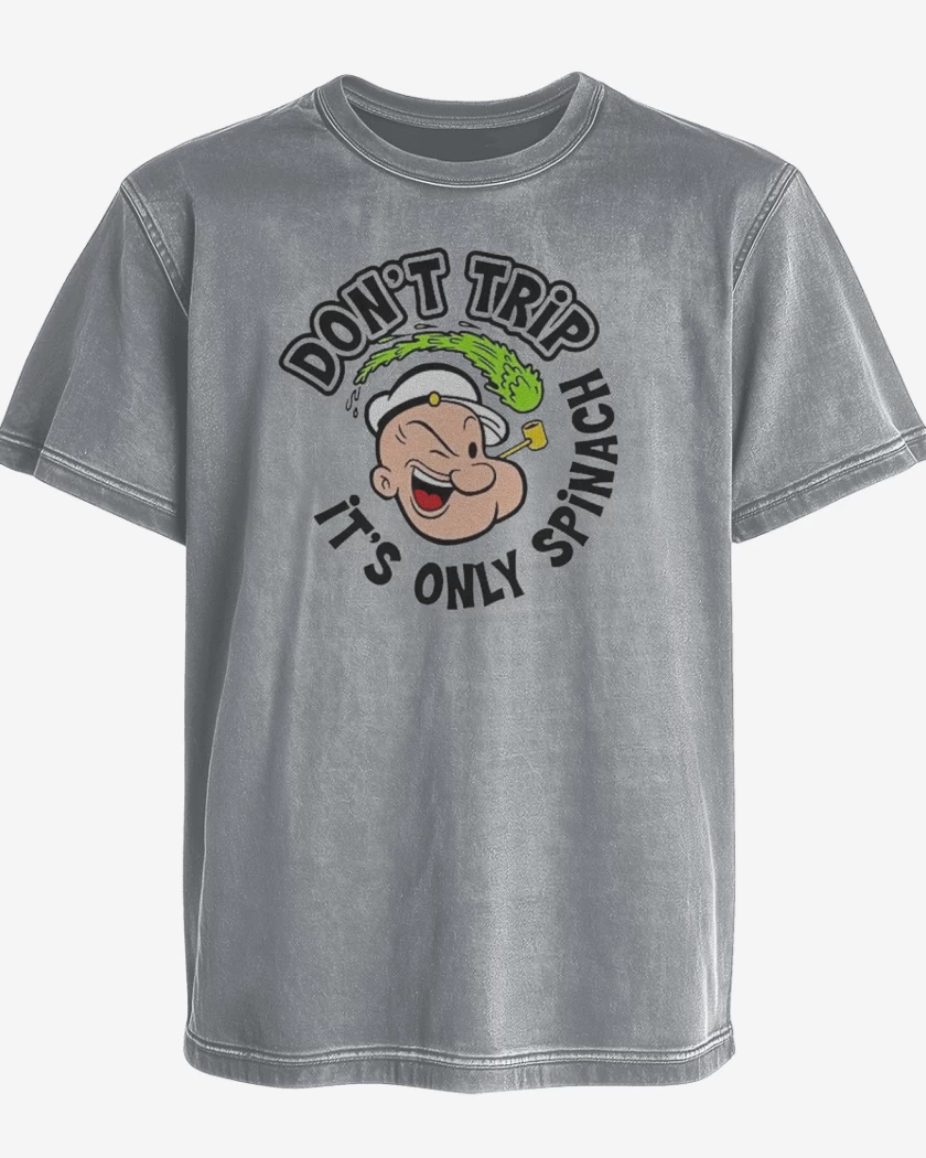 Polera desgastada Gris Melange de Popeye 3 