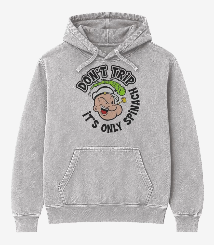 Poleron Canguro Acid Wash Gris Melange de Popeye 3 