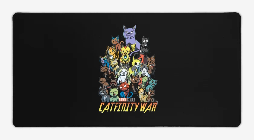 Mouse pad Gamer Negro de Catfinity wars