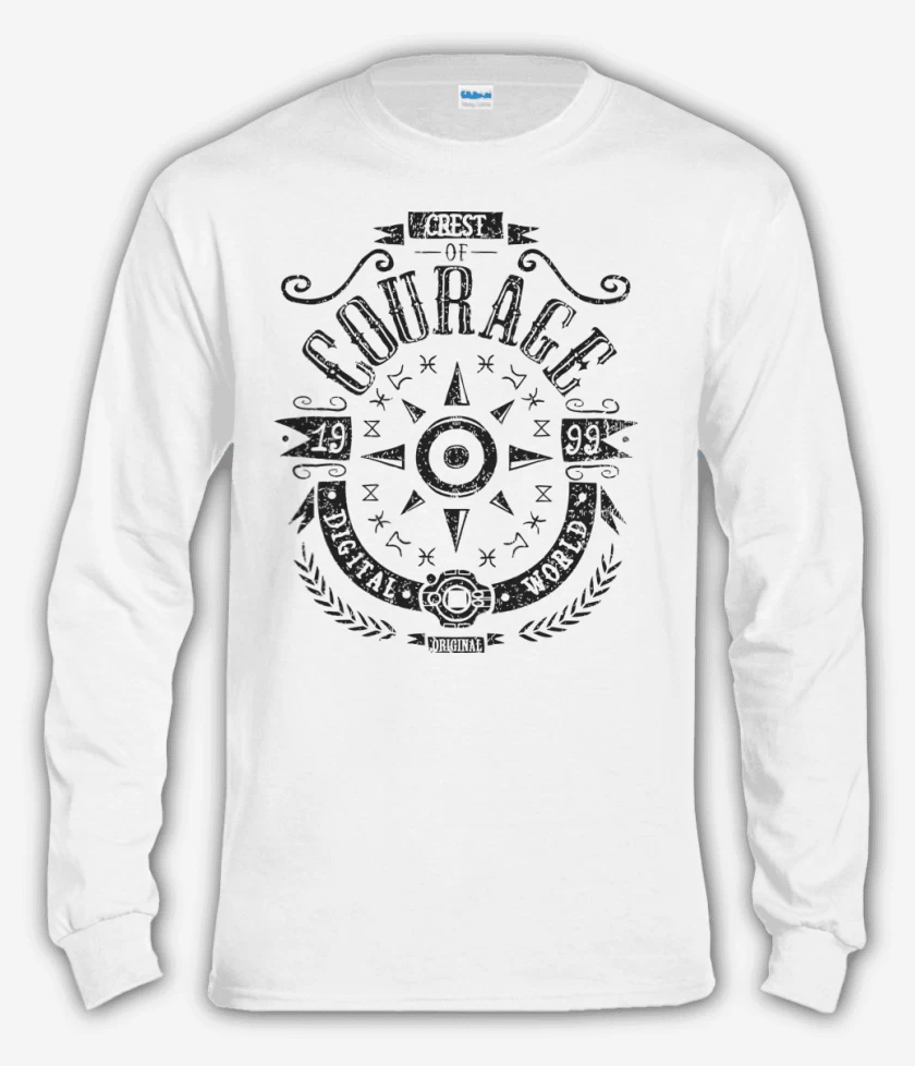 Polera manga larga Blanco de Digimon courage 2