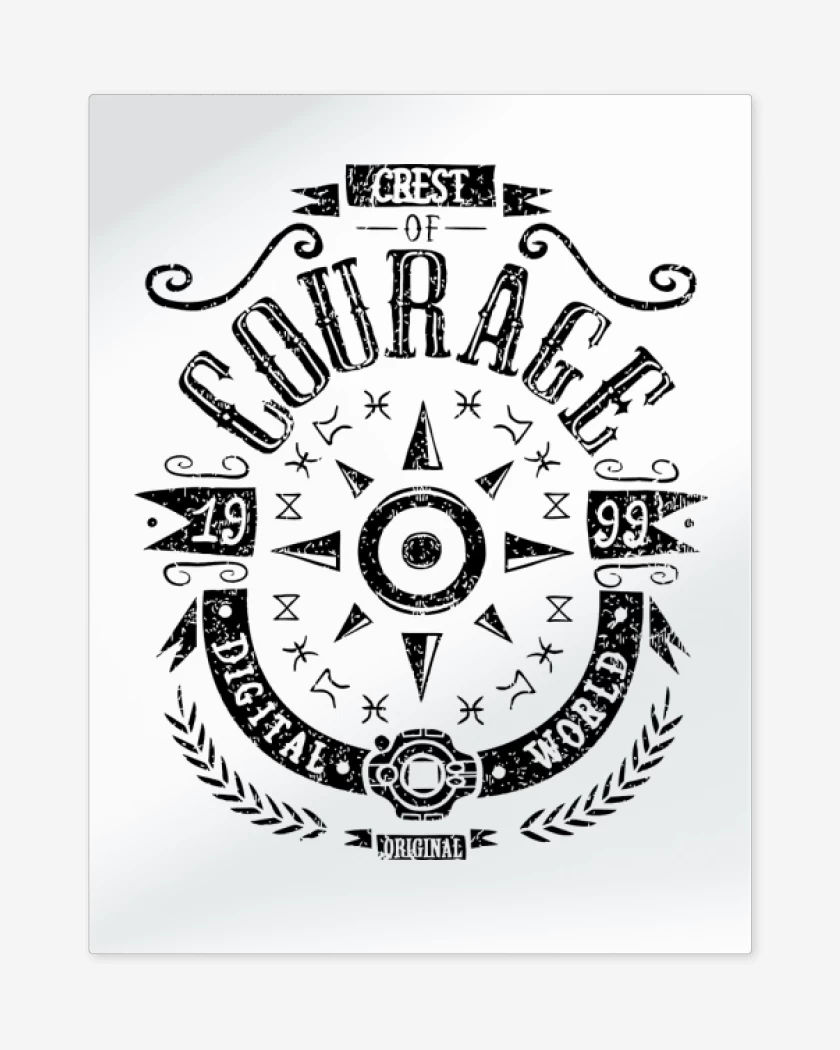 Print metalico Blanco de Digimon courage 2