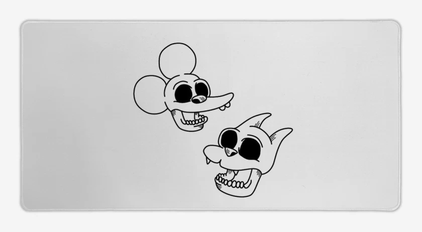 Mouse pad Gamer Blanco de Itchy and Scratchy