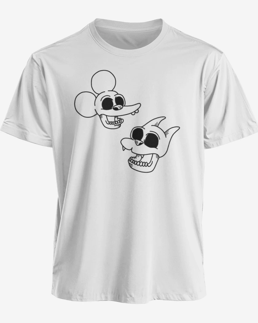 Polera premium Blanco de Itchy and Scratchy