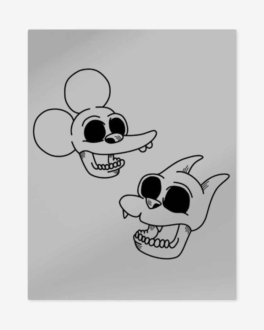 Print metalico Gris Melange de Itchy and Scratchy