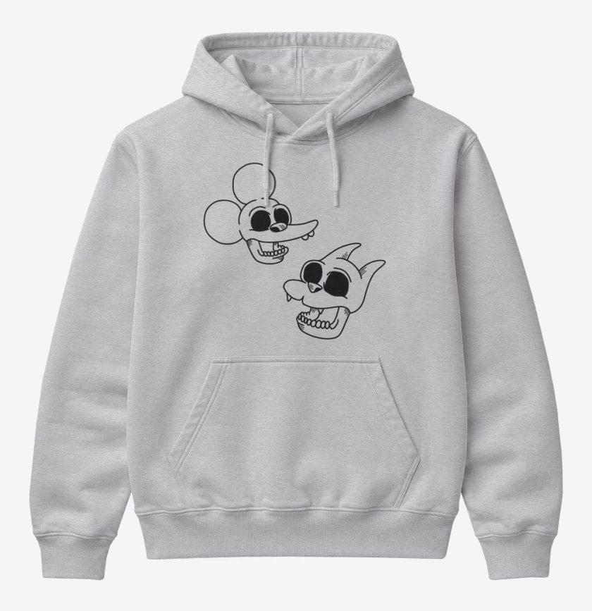 Poleron Canguro básico Gris Melange de Itchy and Scratchy