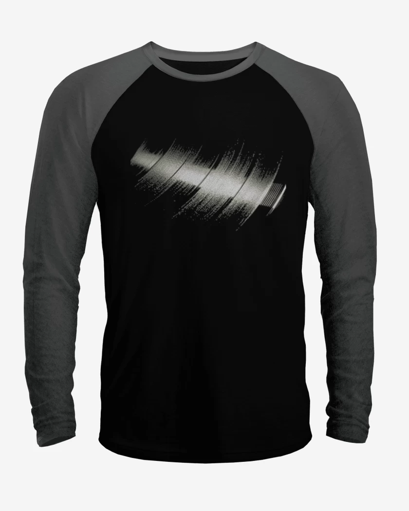 Polera Raglan Negro / Negro Heather de Reflejo vinilo 