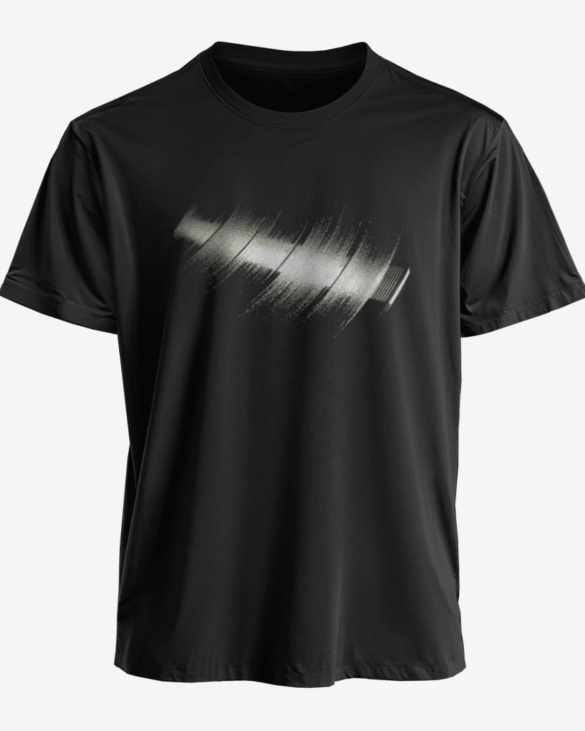Polera premium Negro de Reflejo vinilo 