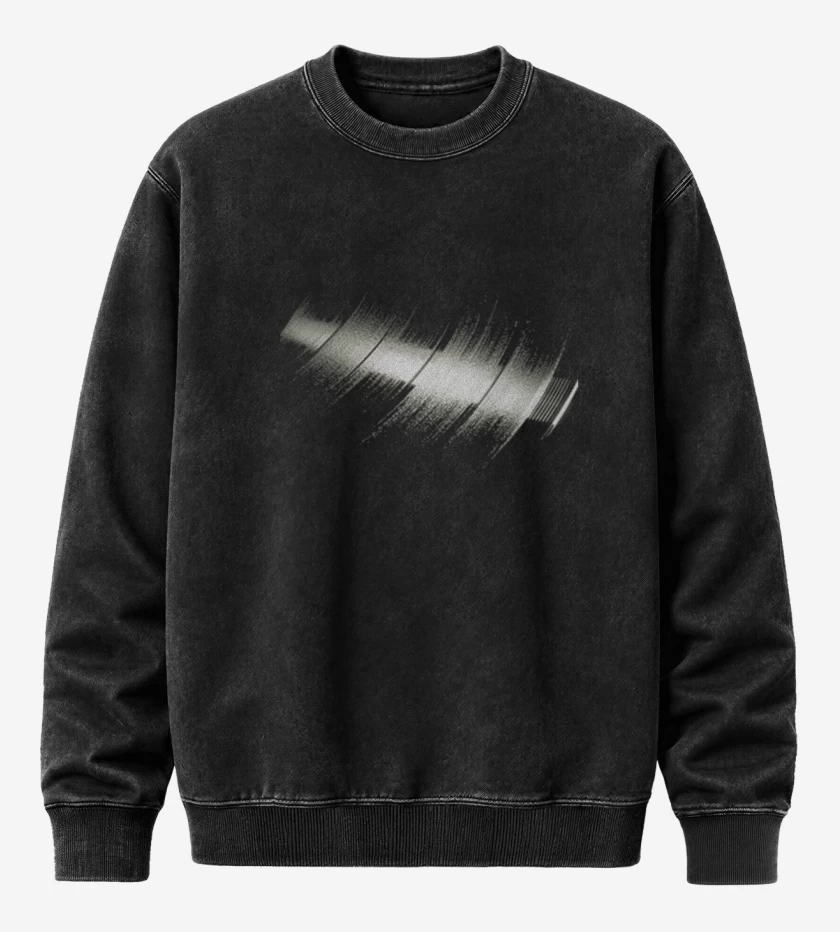 Poleron Polo Acid Wash Negro de Reflejo vinilo 