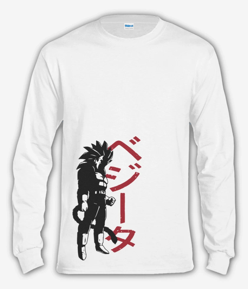 Polera manga larga Blanco de Vegeta SSJ4