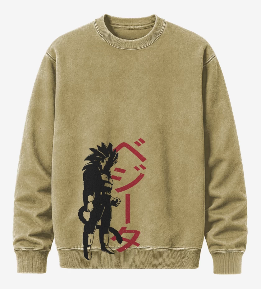 Poleron Polo Acid Wash Beige de Vegeta SSJ4