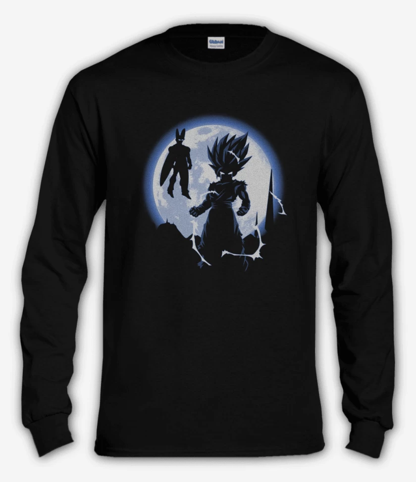 Polera manga larga Negro de Gohan vs celula