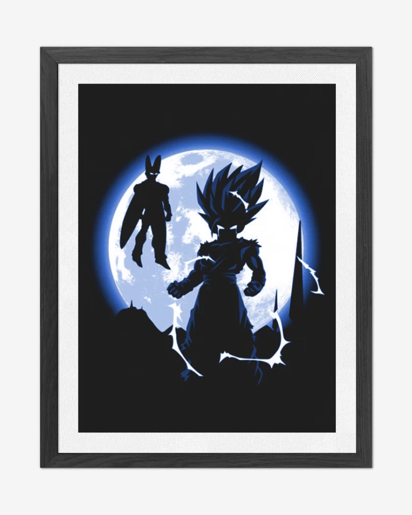 Cuadro decorativo Negro de Gohan vs celula