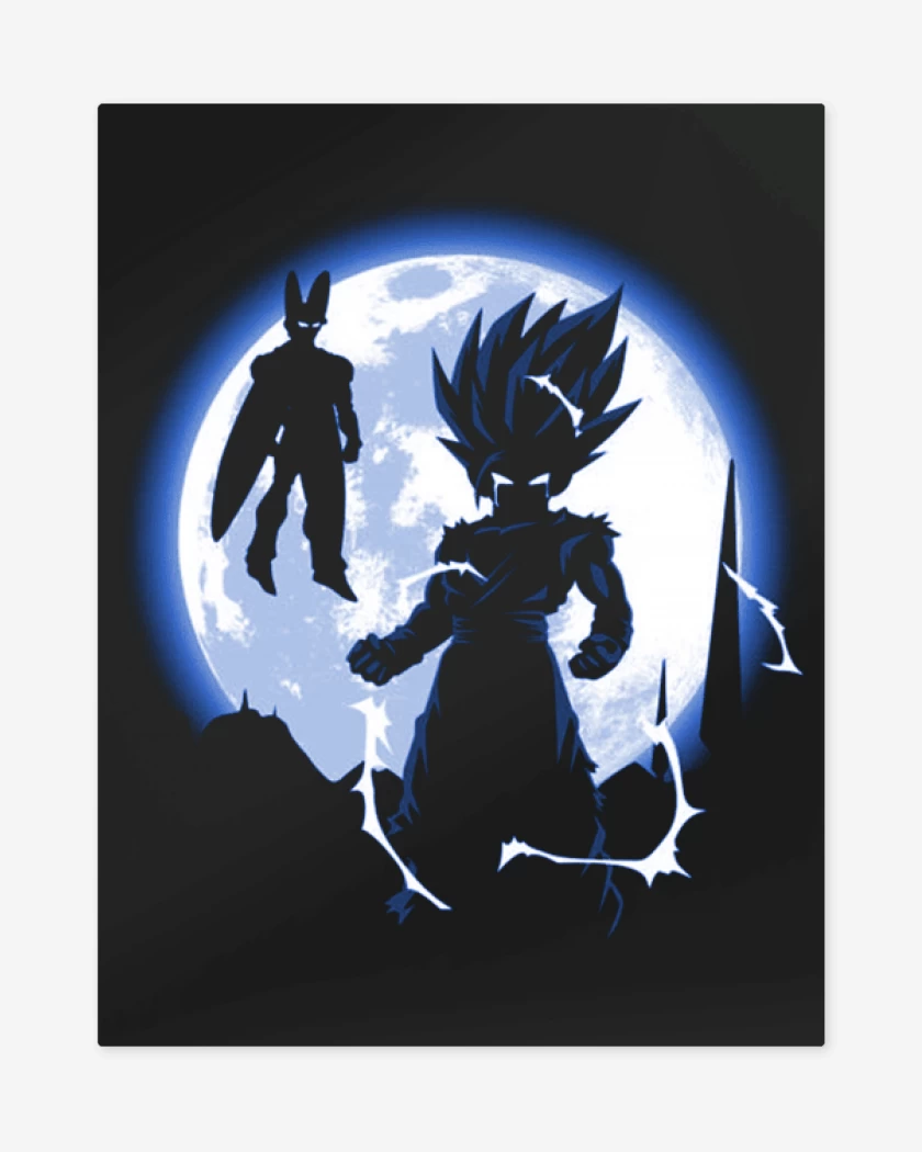 Print metalico Negro de Gohan vs celula