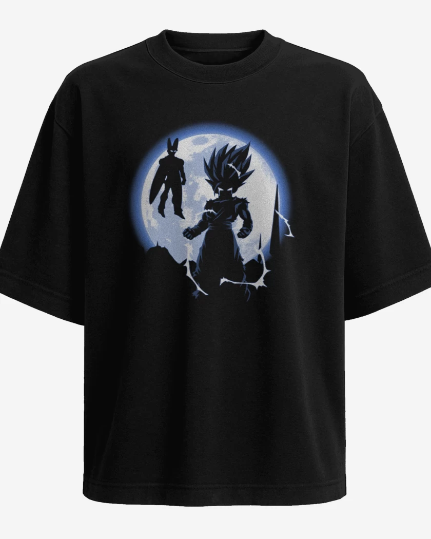 Polera Oversize Negro de Gohan vs celula