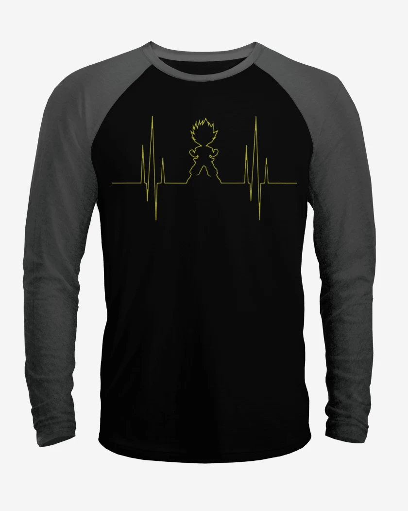 Polera Raglan Negro / Negro Heather de Signo vital saiyajin