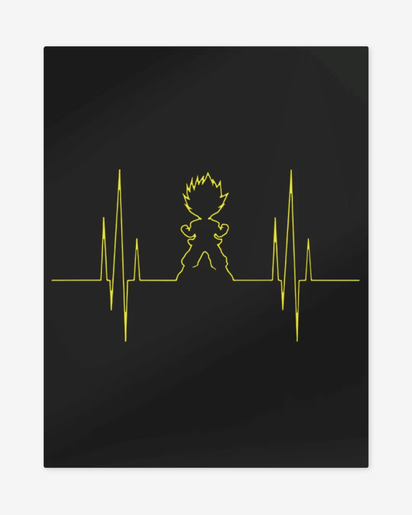 Print metalico Negro de Signo vital saiyajin