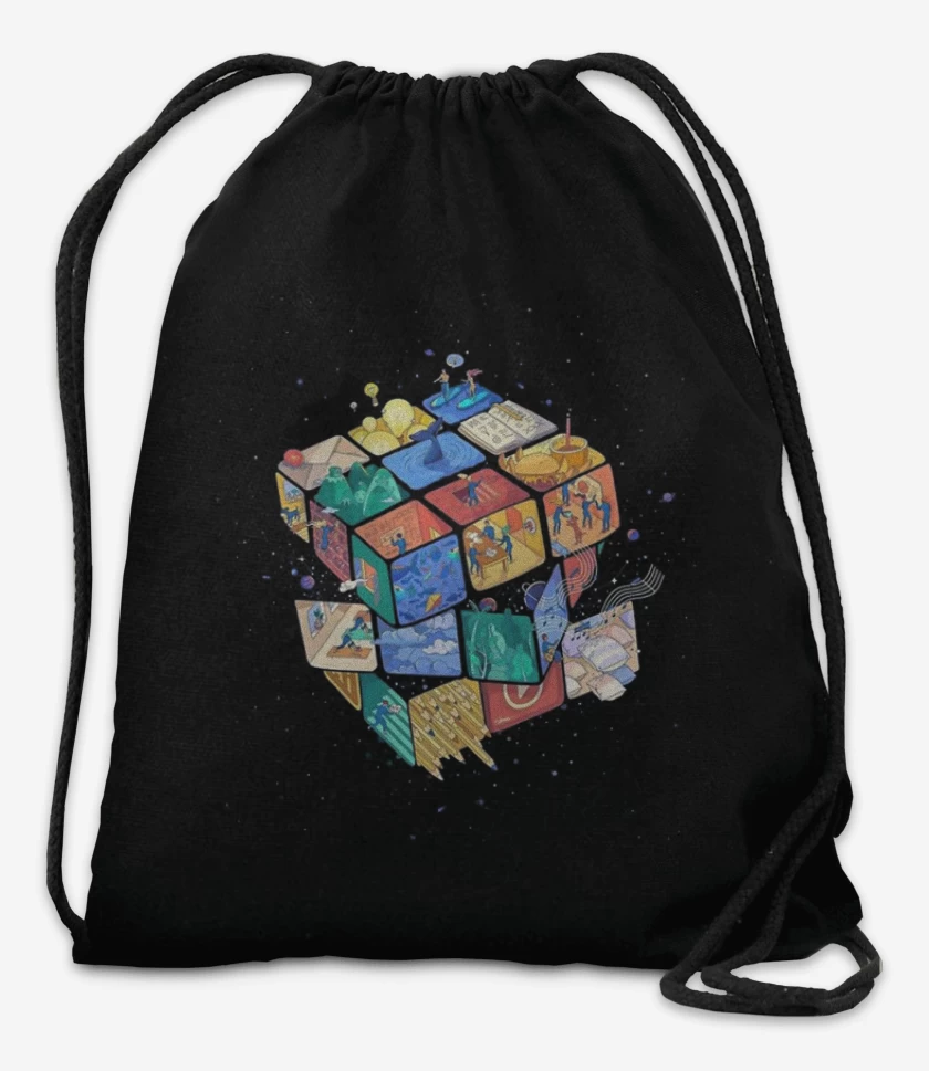 Mochila Negro de Rubik color 