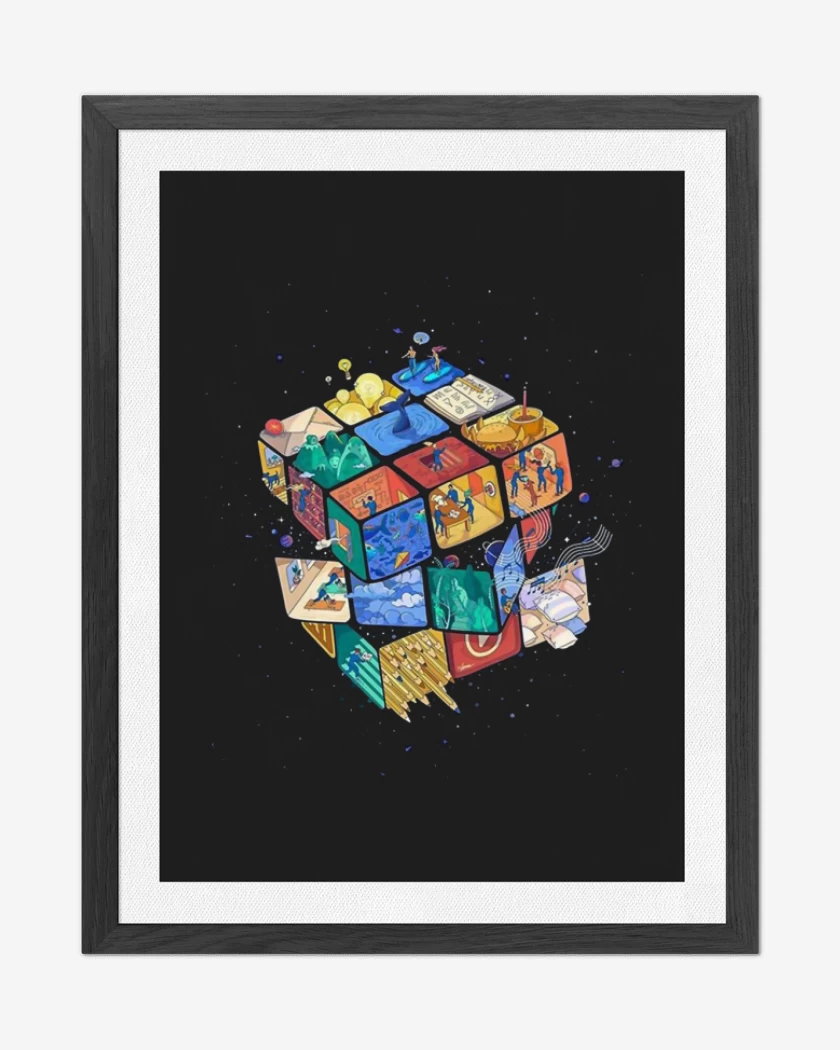 Cuadro decorativo Negro de Rubik color 