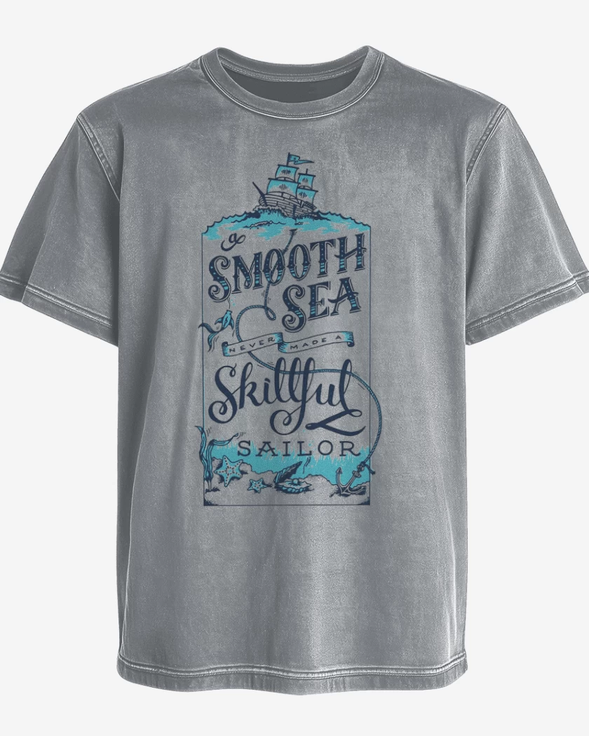 Polera desgastada Gris Melange de Barquito