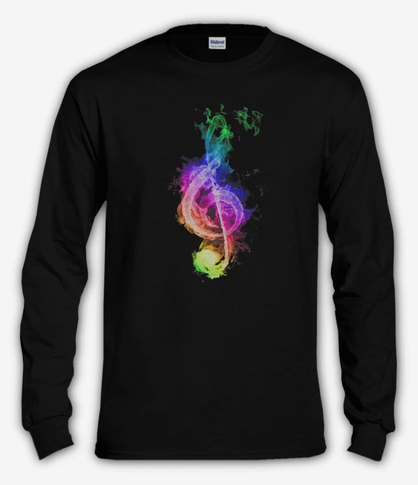 Polera manga larga Negro de Nota musical