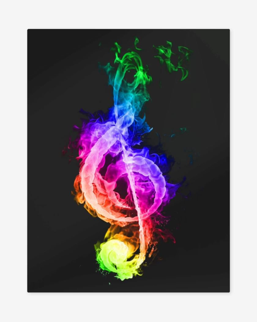 Print metalico Negro de Nota musical