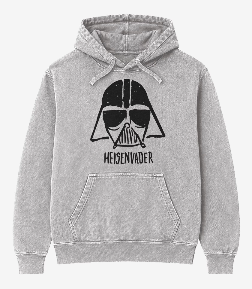Poleron Canguro Acid Wash Gris Melange de Heisenvader