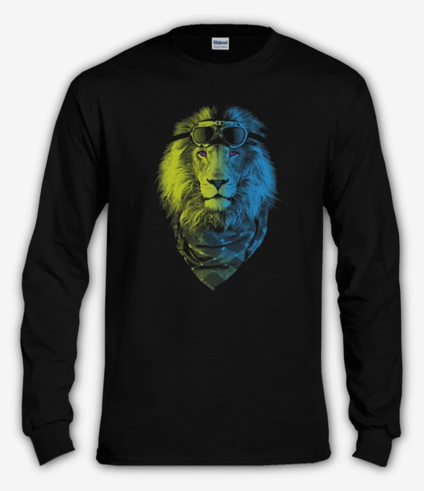 Polera manga larga Negro de Lyon colors 