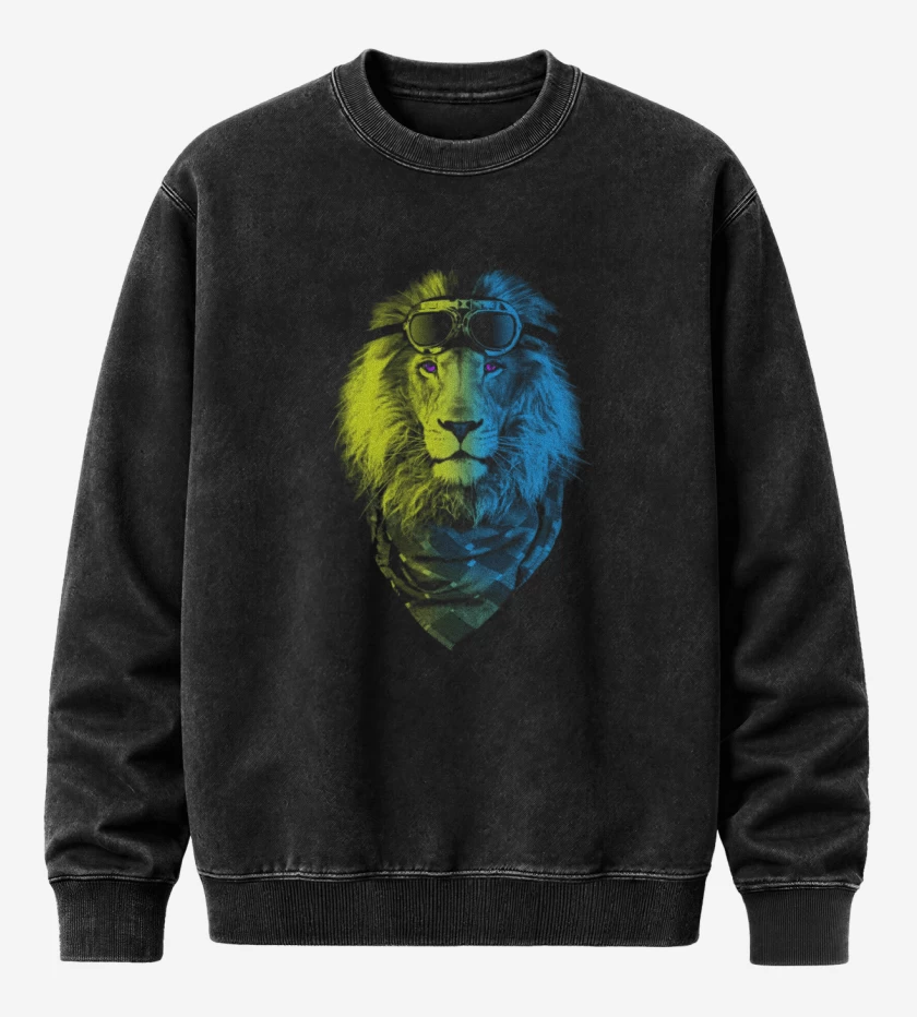 Poleron Polo Acid Wash Negro de Lyon colors 