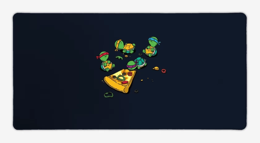 Mouse pad Gamer Azul Marino de Tortuguitas pizza 