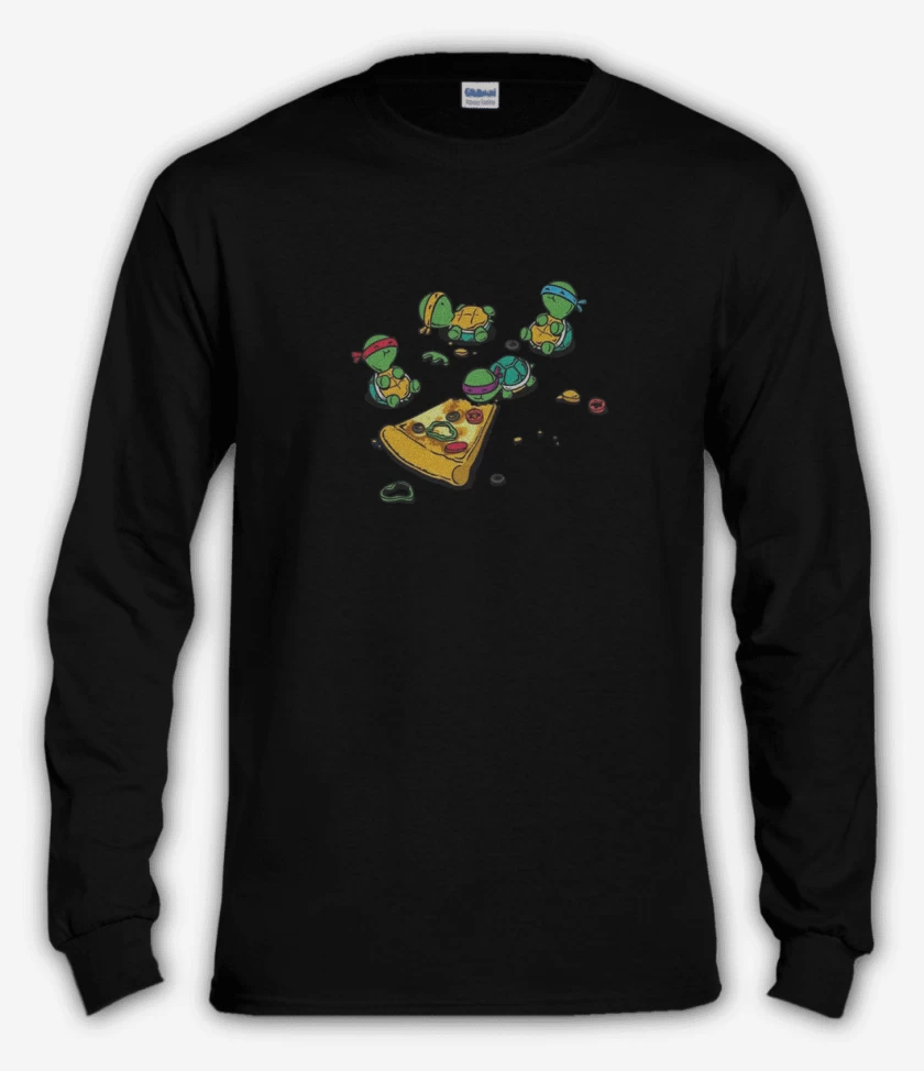Polera manga larga Negro de Tortuguitas pizza 