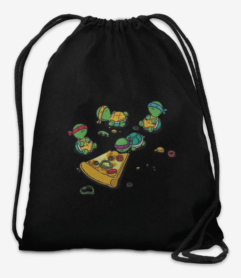 Mochila Negro de Tortuguitas pizza 